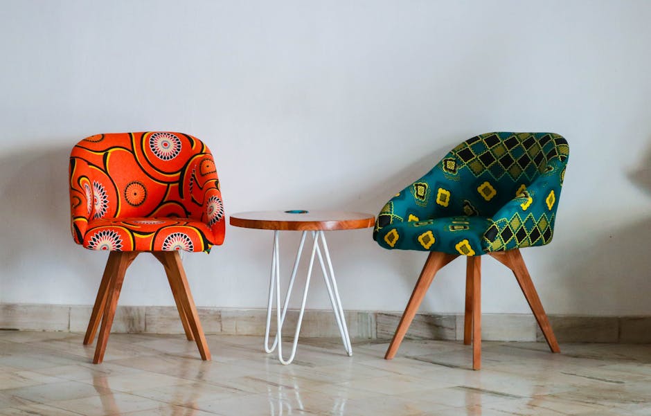 Minimalistisch post-modern interieur met retro-accenten.